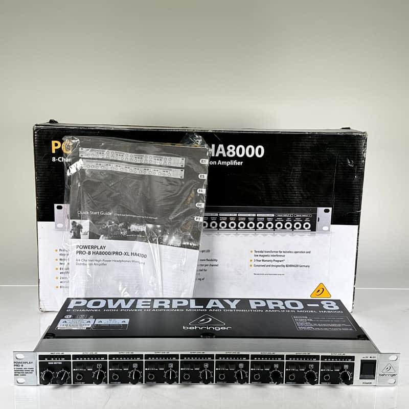 Behringer POWERPLAY HA8000 8-Channel Rack Mount Headphone Distribution Amp image 1