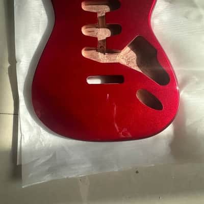 Alder Wood Metallic Red Guitar Stratocaster Strat Style Body image 1