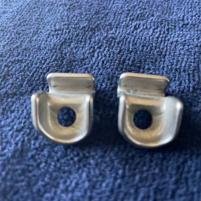 Slingerland Radio King Rim Clips (2) Nickel on Brass for Single Flange Rims on Snare Drum, Tom - VERY GOOD image 7