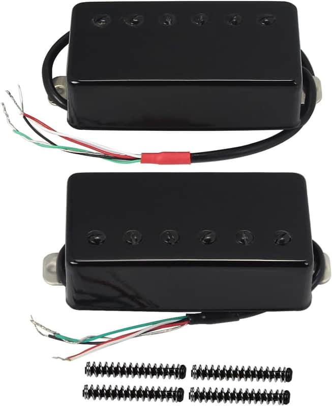 Humbucker Pickup Ceramic Guitar Neck + Bridge Pickup Set Black Fit LP Style Electric Guitar image 1