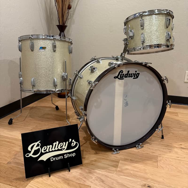 Vintage 60's Ludwig Maple 3-Piece 13/16/22 Drum Kit Set in Silver Sparkle (Rm4) image 1