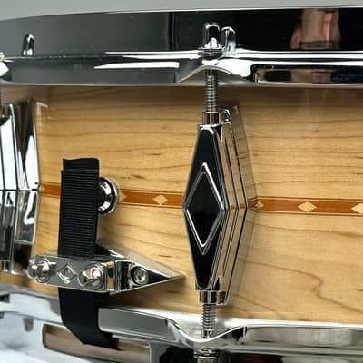 Craviotto 5x14" VIDEO Solid Maple Snare Drum - 2024 Gloss Maple w/ Mahogany Inlay image 9