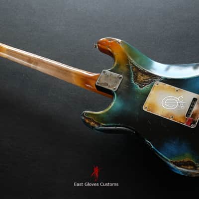 Fender Stratocaster Galaxy Blue Heavy Aged Relic by East Gloves Customs (Very Rare) image 8