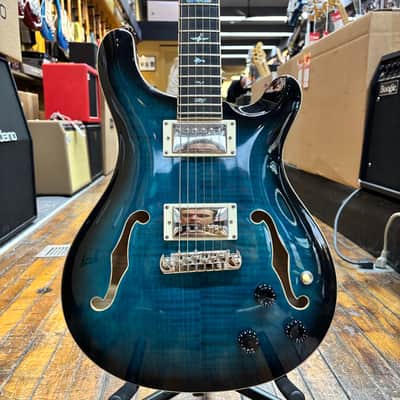 Paul Reed Smith SE Hollowbody II Piezo Electric Guitar Early 2020s Peacock Blue w/Hard Case image 1