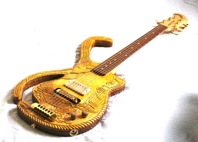 Light & Blue Country guitar, unique image 1