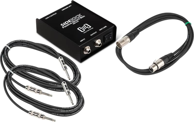 Hosa DIB-443-CABLE-K Passive DI Box with 2x 10' 1/4 and a 25' XLR Cable image 1