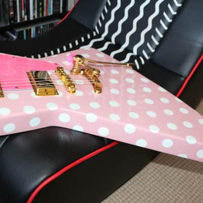 Xeno Guitars "Sweet Little Sixteen" Explorer-Shape, Pink Polka Dot image 9