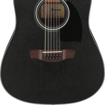 Ibanez PF5412 12-string Acoustic Guitar - Open-pore Weathered Black image 2
