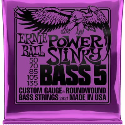 Ernie Ball 2821 Power Slinky 5-String Bass .050 - .135 imagen 1