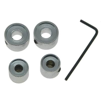 *NEW 2 CONCENTRIC CONTROL KNOBS for Guitar+ Bass Volume Tone Knurled Chrome image 2