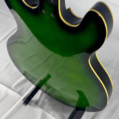 Aria Encore 335 Style Hollow Body 1970s Green Burst image 10