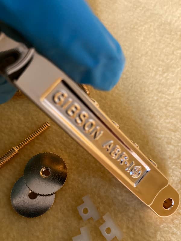 Gibson PBBR-020 ABR-1 “Wired” Tune-O-Matic Bridge 24K Gold plated with Brass and Nylon Saddles.- 2025 image 1