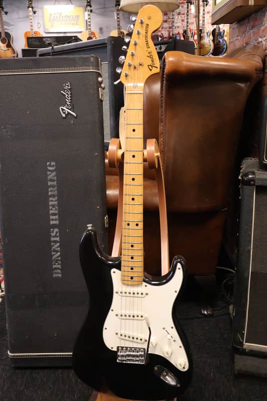 Fender 1973 Stratocaster Black Refin OHSC image 1