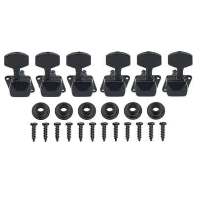 6 Semiclosed String Tuning Pegs Tuning Keys Machine Heads Tuners 3L3R Compatible with Epiphone Les Paul Style Electric Guitar or Acoustic Guitar (Black) image 2