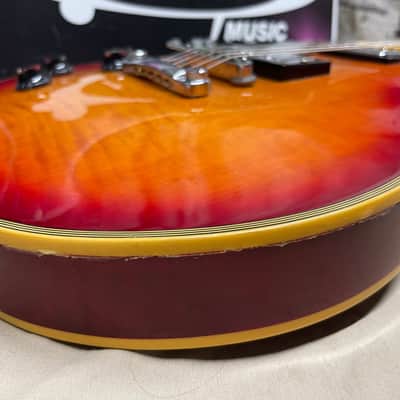 Hohner Lefty Left-Handed Professional L59 L-59 Singlecut Guitar MIK Korea 1980s Cherry Burst image 12