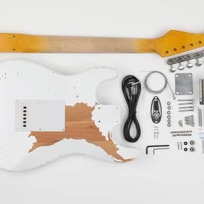 AE Guitars® Build Series Complete Guitar Kit Vintage White Nitro Finish image 2