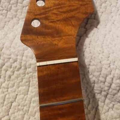 #NS-M14- USA made Nitro neck with Killer Roasted flame maple.NO fret tangs.Made to fit a Strat style body You never felt frets like this. image 5