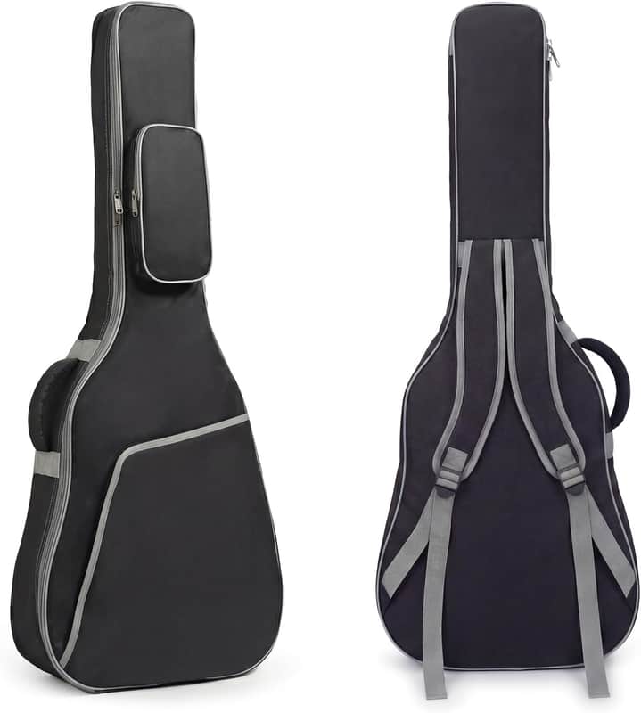 41 Inch Acoustic Guitar Case Guitar Bag, 0.4 In Thick Padding Guitar Case Soft for Acoustic Classical Guitar, Water-Resistant Guitar Dig Bag with Dual Adjustable Shoulder Strap, Black image 1