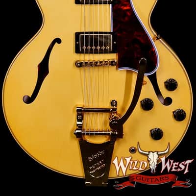 Gibson Custom Shop M2M 1959 ES-355 Reissue with Bigsby Murphy Lab Ultra Light Aged Heavy Antique White 9.00 lbs image 1