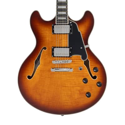 D'Angelico Premier DC Electric Guitar w/Gig Bag - Dark Iced Tea Burst - B-Stock image 1