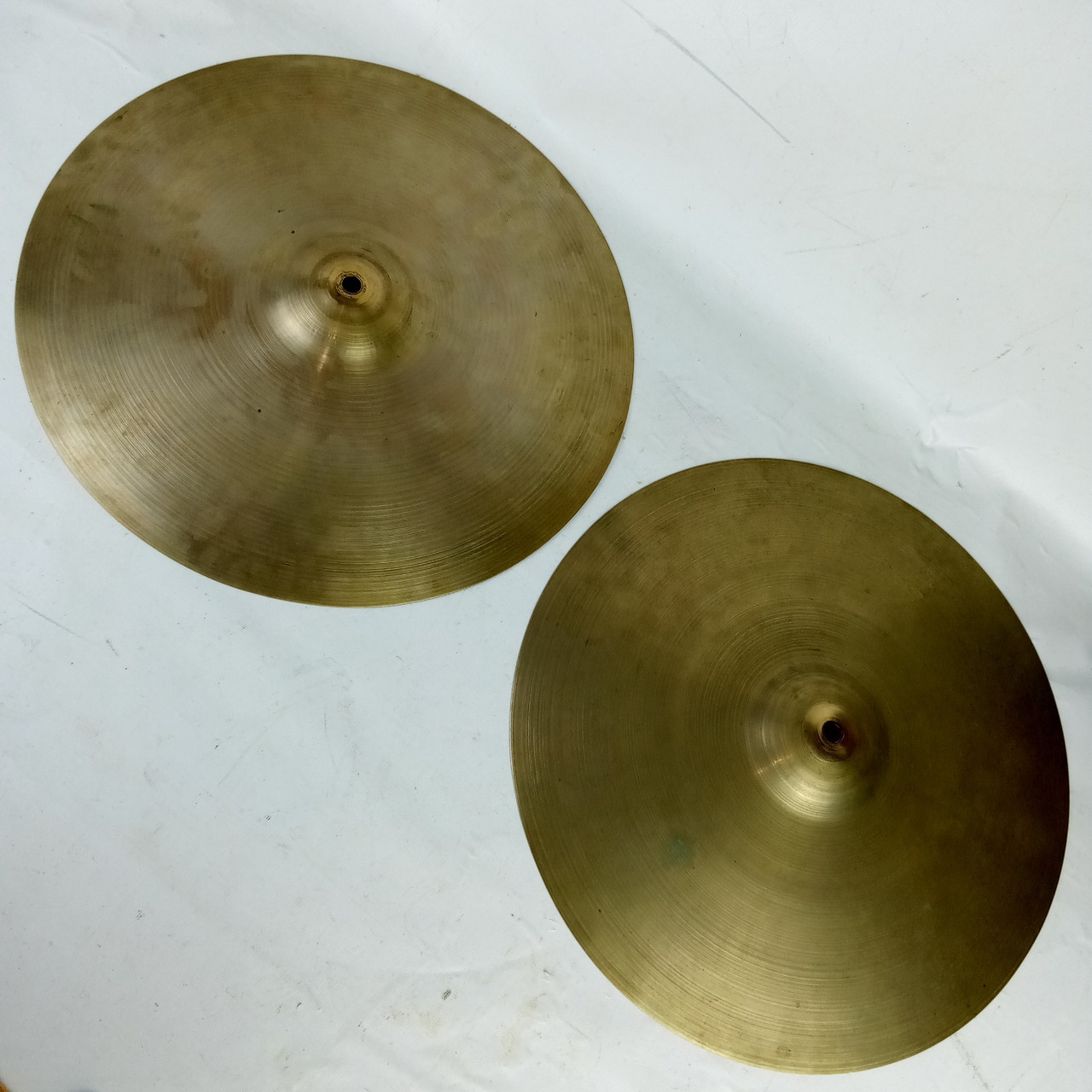 Zildjian 15 1/8" Paper-Thin 50s Hi-Hats 968/994g Vintage Cymbals B20 Avedis USA — main photograph