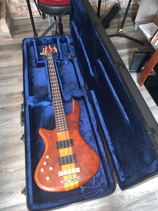 Schecter Stiletto Studio-8 Left Hand Active Bass 2010s - Honey Satin image 1