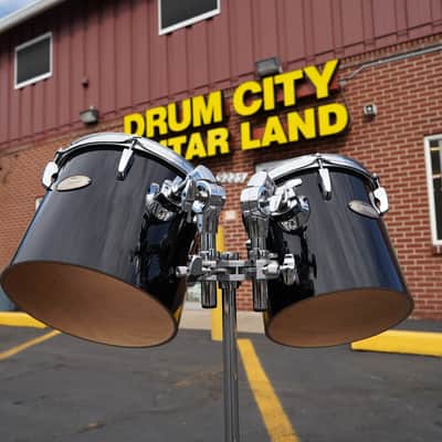 Pearl Concert Series Midnight Black Wrap 10" & 12" Tom Set With Stand Model #PTE-1012 image 3