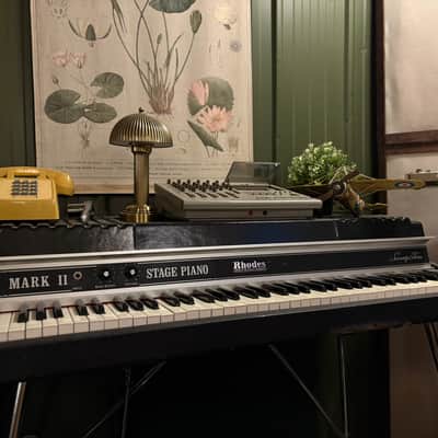 Rhodes Mark II Stage 73-Key Electric Piano 1979 - 1983 - Black Flat Top image 1