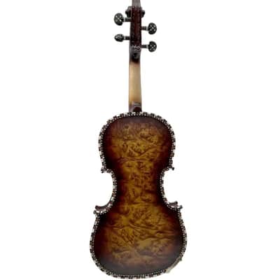 Strad style SONG master bird's eye maple wood 4/4 violin,carving ribs and neck inlay nice shell,sound clear and melodious image 9