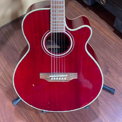 2008 Jay Turser JTAC-43 transparent red acoustic image 1