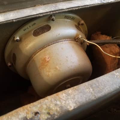 Jensen Federal Military speaker cab Projector Set AN/PFP-1 w/ Full-range P8P C5556 25 watt AlNiCo 8" 16 Ohm driver and cable 1954 - olive metal image 16