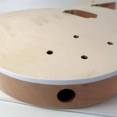 Select Stock Flame Top Mahogany Body + Trap Inlay Mahogany Neck RAW DIY Custom Ready BLEM image 13