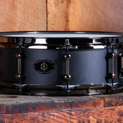Noble & Cooley *Pre-Order* Alloy Classic 4.75x14" Cast Aluminum Snare Drum Black Powder Coat Black Hardware | Made in the USA | Special Order | Authorized Dealer image 1