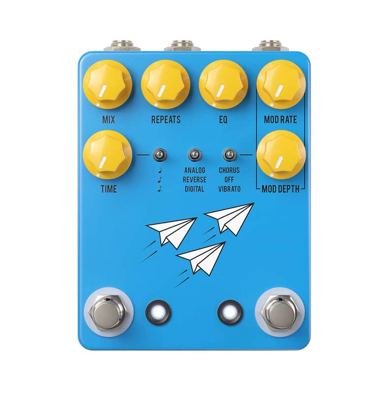 JHS Flight Delay Pedal- Analog Digital Reverse + Modulation Pedal- Blue- New! image 1