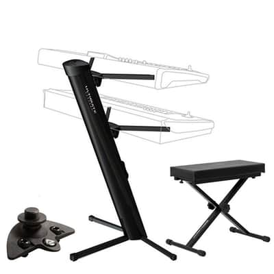 Ultimate Support AX 48 Pro Plus Column Keyboard Stand With Tote Bag + Bench + Adapter For Stand image 1