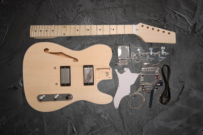 Slimline Tele Style Semi Hollow Body DIY Kit w/Maple FB by Budreau Guitars image 1