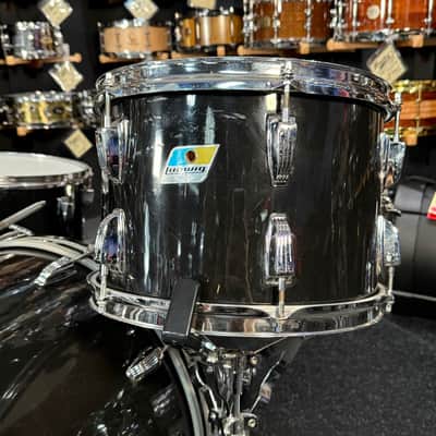 Vintage 1970's Ludwig 3-Ply Classic Maple with Re-Rings 3-Piece 13/16/22 Drum Kit Set in Black (Rm4) image 4