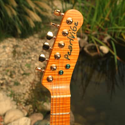 Pearlvibe tele real full abalone top Blue Bayou vintage telecaster image 9