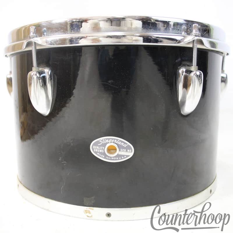 *Slingerland 12x8"Concert Tom Drum Black Beauty Sound King 80s 5-Ply Set-O-Matic image 1