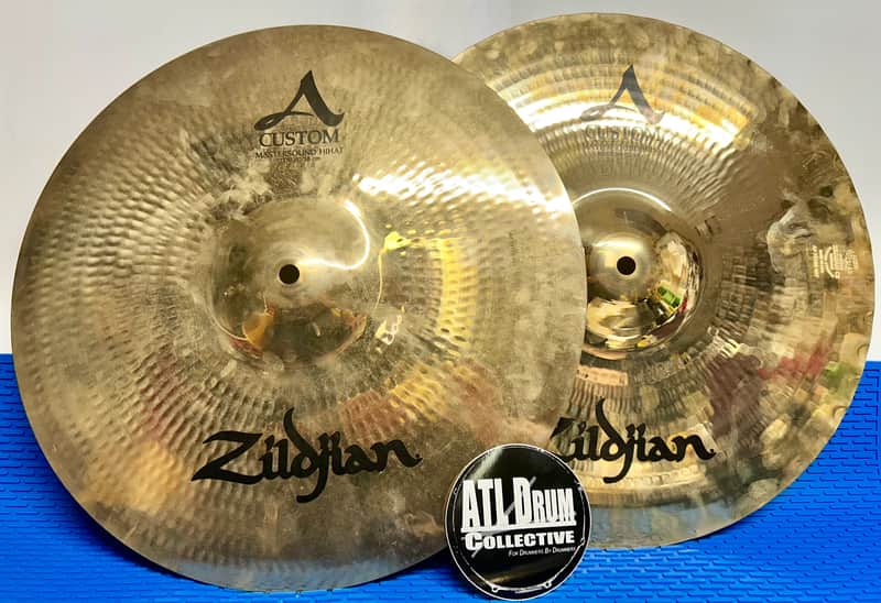 Zildjian 15" A Custom Mastersound Hi-Hat Cymbals (Pair) 2004 - Present - Brilliant - NOS - 1148 Grams Top / 1616 Grams Bottom image 1