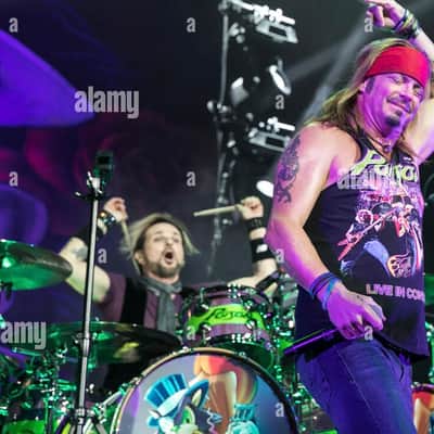 Rikki Rocket's Poison, 2018 Nothing But a Good Time Tour DW Cherry Mahogany 8-Piece Drum Set, Custom Poison Graphic, Autographed!! image 4