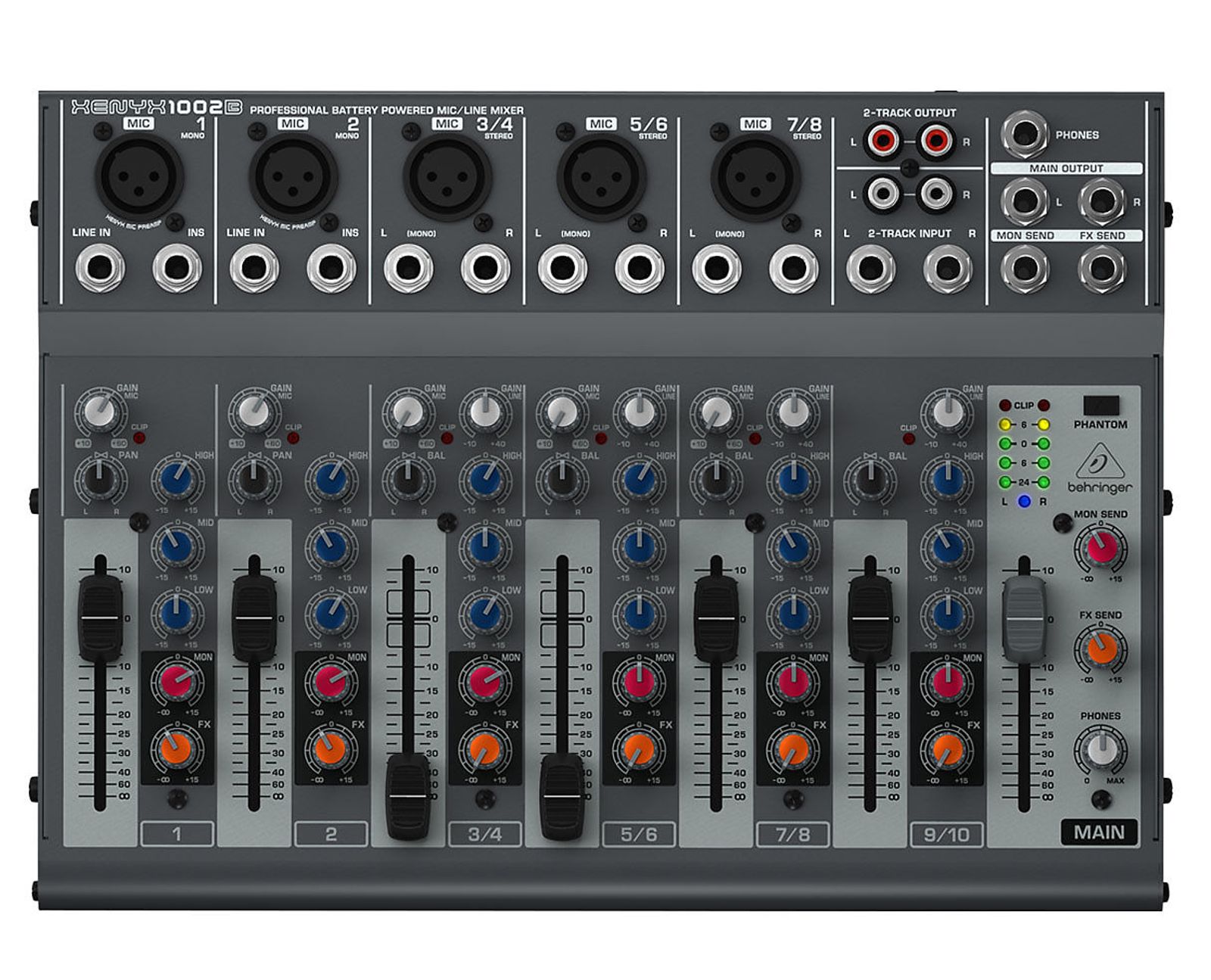 Behringer Xenyx 1002B 10-Input Battery Powered Portable Mixer | Reverb