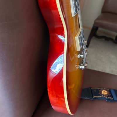 2014 Epiphone 1960 Les Paul Standard Tribute Plus - Cherry Sunburst image 8