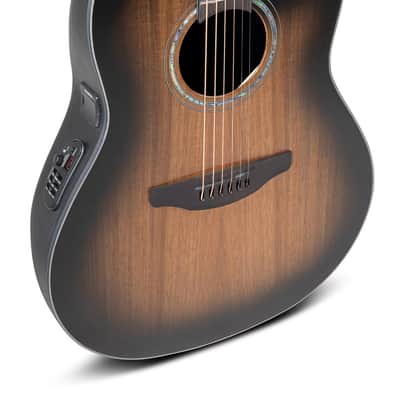 Ovation CS24P-ABLKW Celebrity Traditional Plus Blackwood Top Mid-depth Lyrachord Body Nato Neck 6-String Acoustic-Electric Guitar image 3