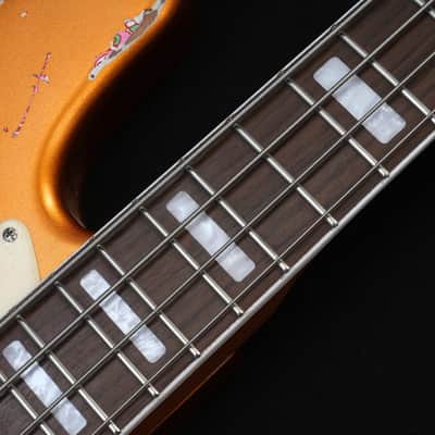 Copper Orange Metallic Over Paisley Relic 4-String J-Style Bass by Dhatarattha image 10