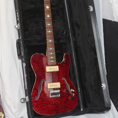 IYV ITF 400 Tele P90 Thinline Burl Top Dark Red in Hard Case image 13