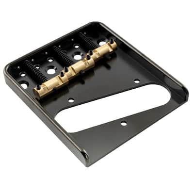 Brio Ultra-Light Aluminum Telecaster Bridge with Compensated Brass Saddles – Vintage 3-Saddle Ashtray Style image 4