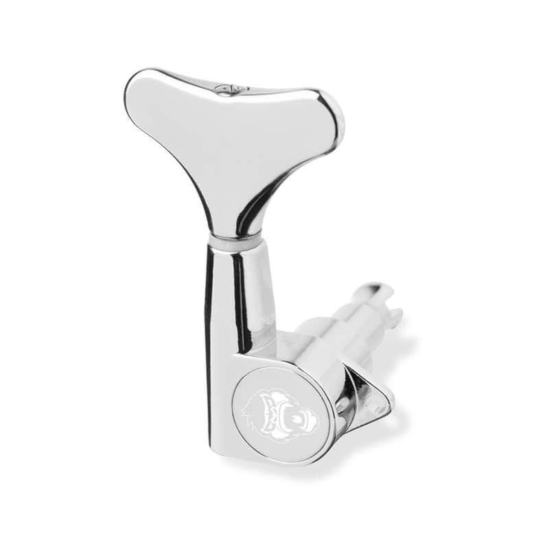Guitar Monkey 4-String Set Tuning Machine Heads/Tuners (2l+2r, 4l, 4r, 3l+1r, 1l+3r) Chrome image 1