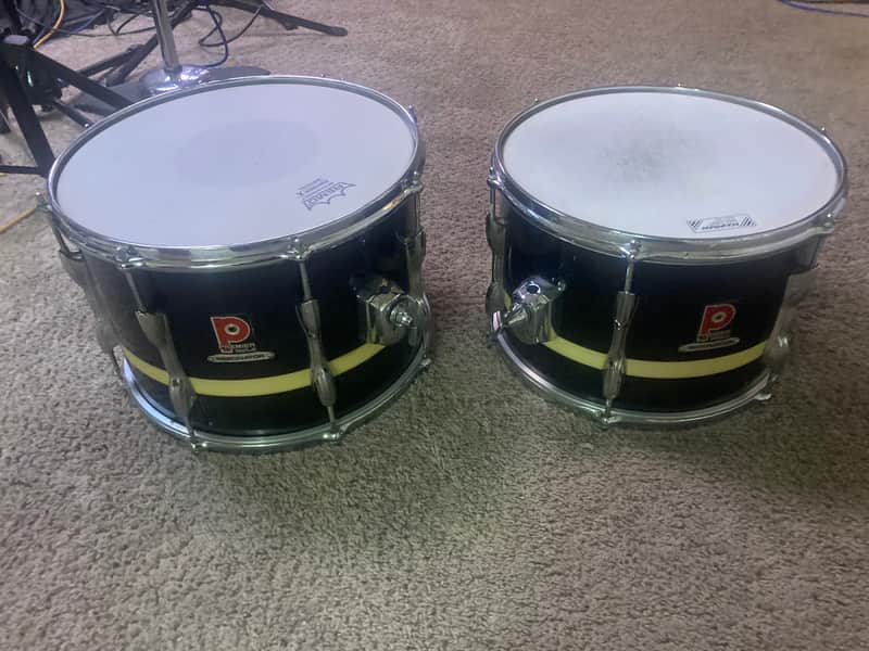 Premier resonator drums 1970 - black with pearl stripe image 1