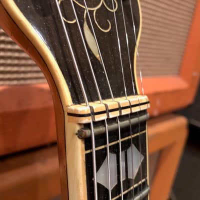 Vintage 1959 Hofner Club 60 Natural Blonde Electric Guitar w/ Bound Ebony Flame image 10